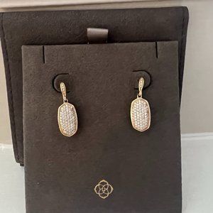 Kendra Scott Lee Earrings in Pave Diamond & 14k Yellow Gold